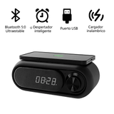Parlante con Reloj Digital y Carga Inalámbrica+ ENVIO GRATIS
