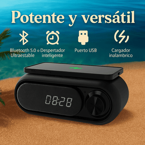 Parlante con Reloj Digital y Carga Inalámbrica+ ENVIO GRATIS