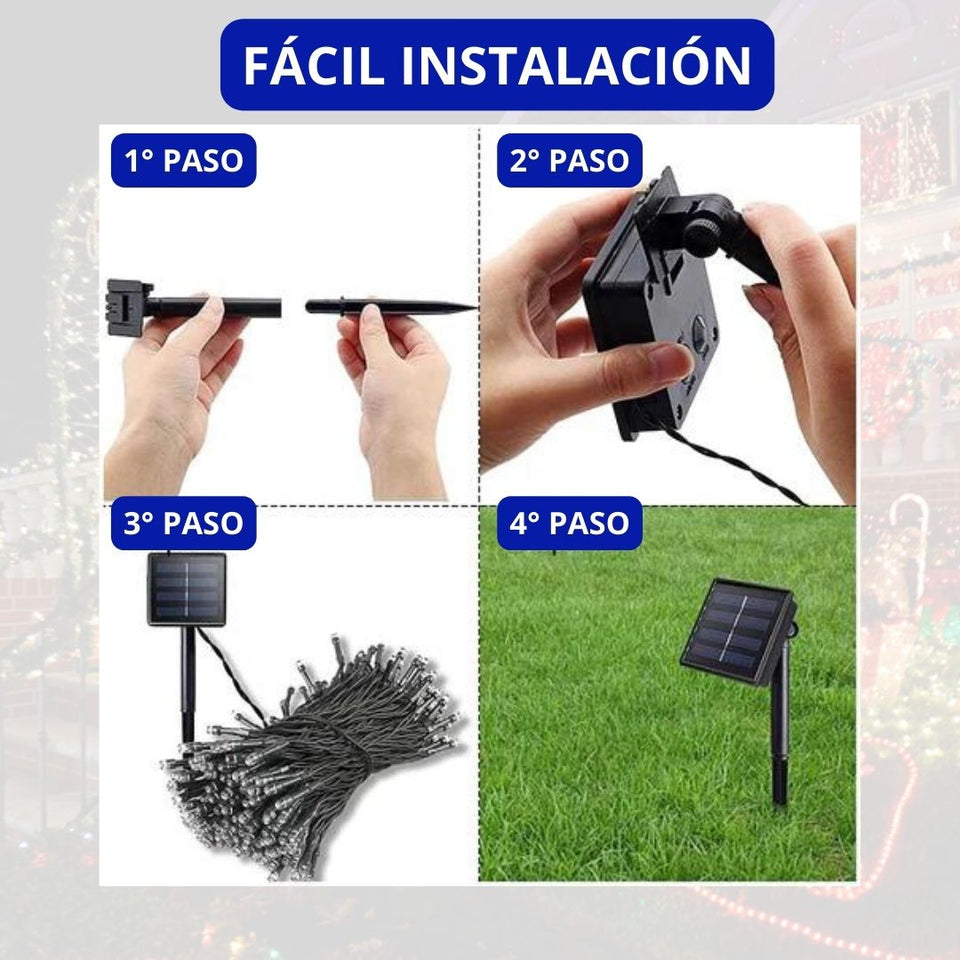 Luces Navideñas con  PANEL SOLAR DE 30 METROS + ENVIO GRATIS